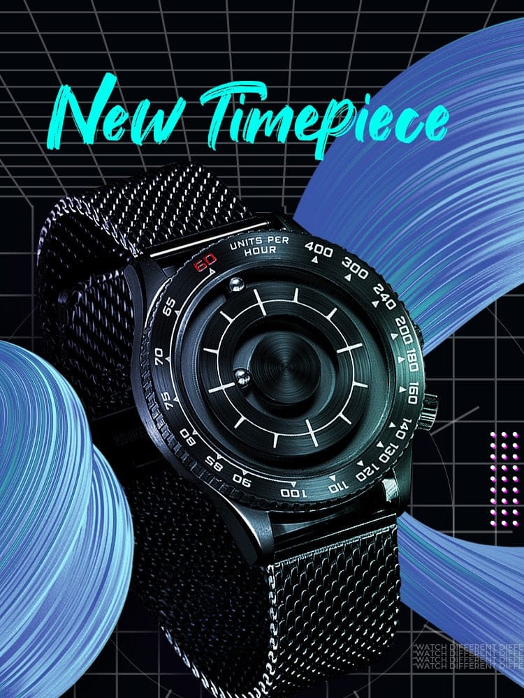 Unique Men's Steel Magnetic ball Watch