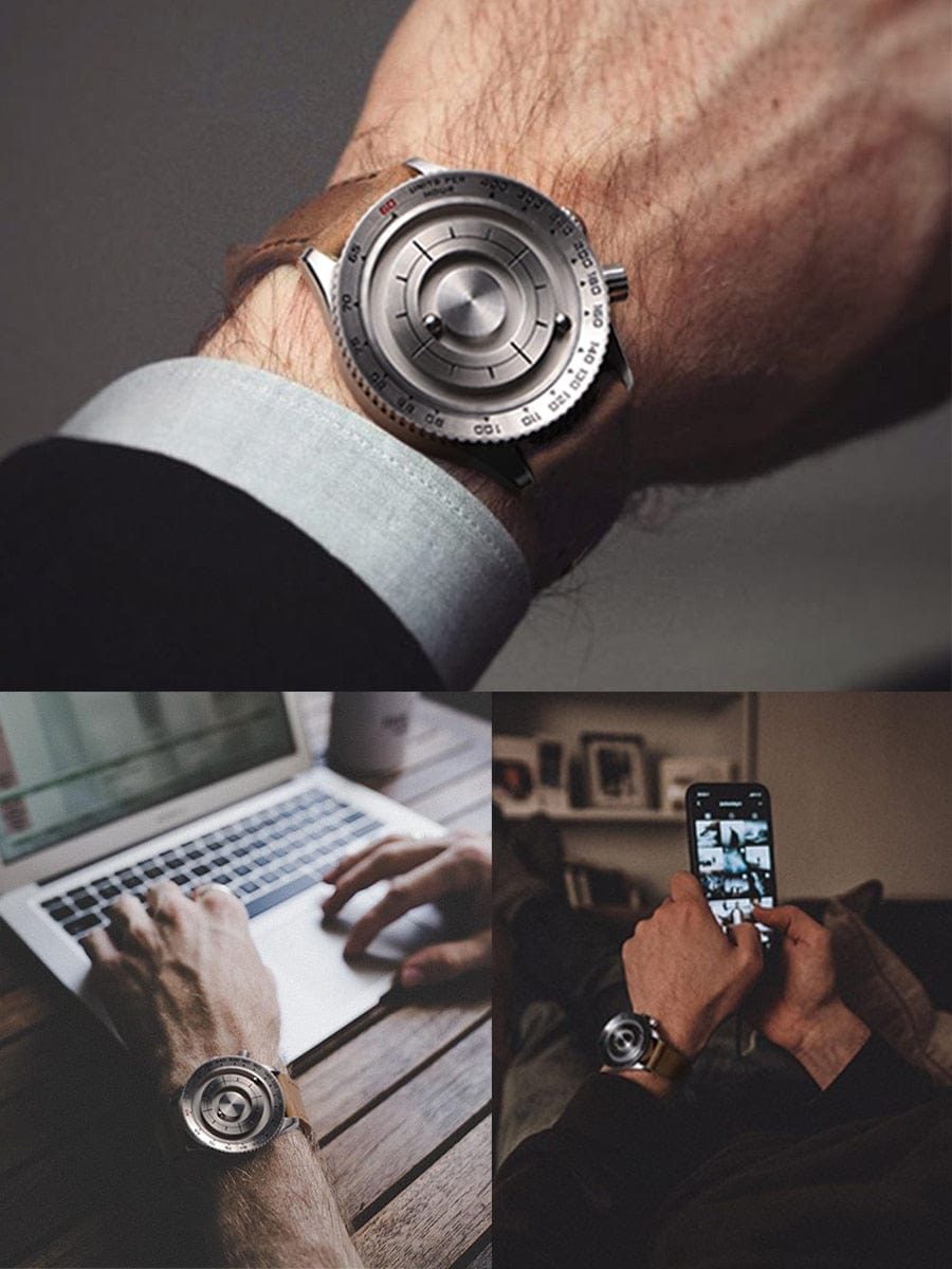 Unique Men's Steel Magnetic ball Watch