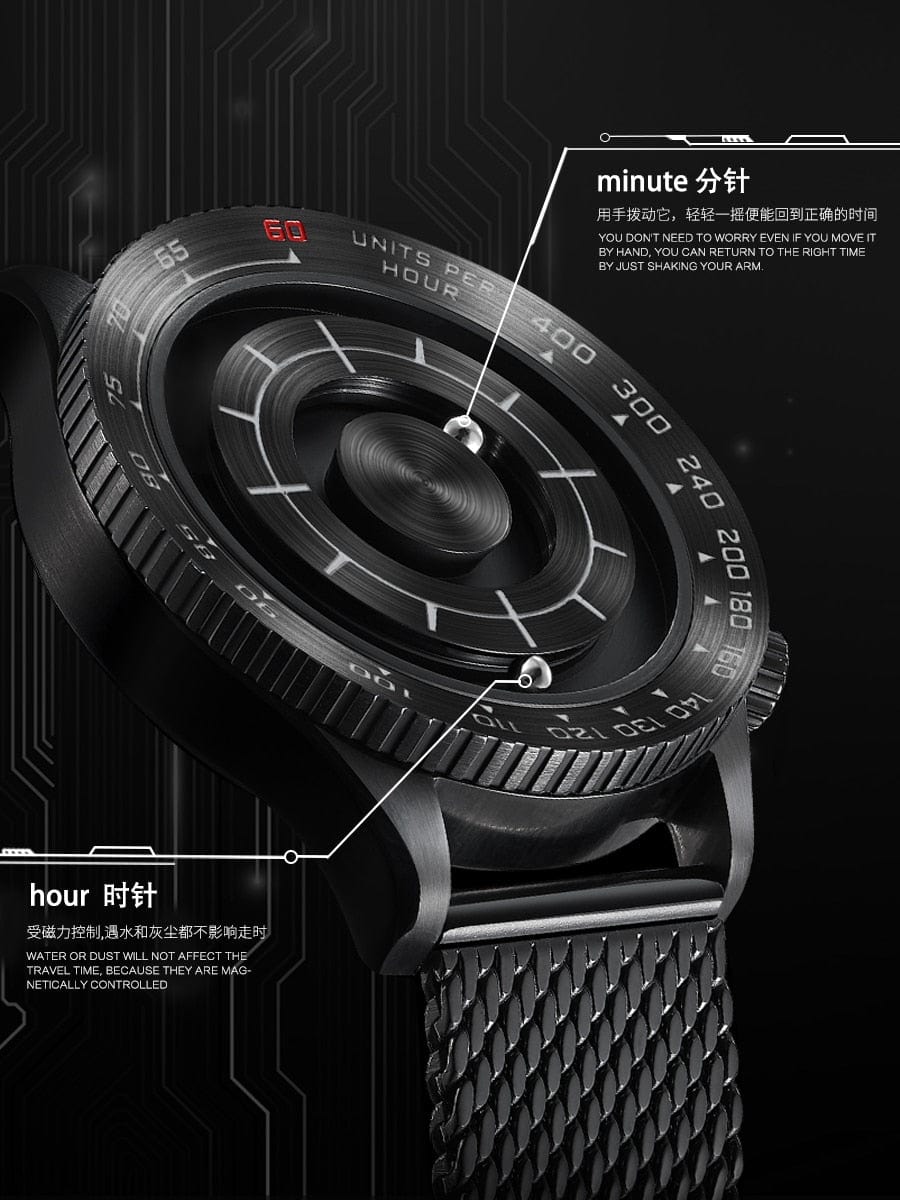 Unique Men's Steel Magnetic ball Watch
