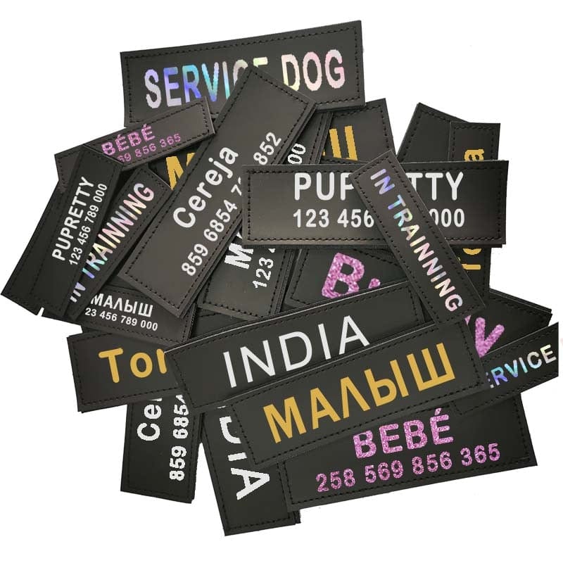 2 PCS Personalized Dog Harness Velcro Name Tag