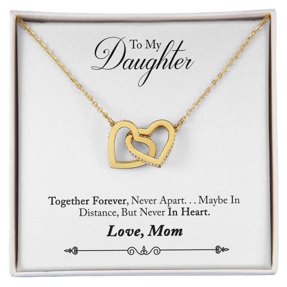 From Mom To Daughter - Interlocking Hearts Pendant Necklace