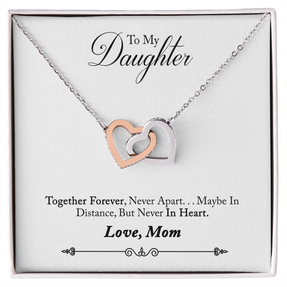 From Mom To Daughter - Interlocking Hearts Pendant Necklace