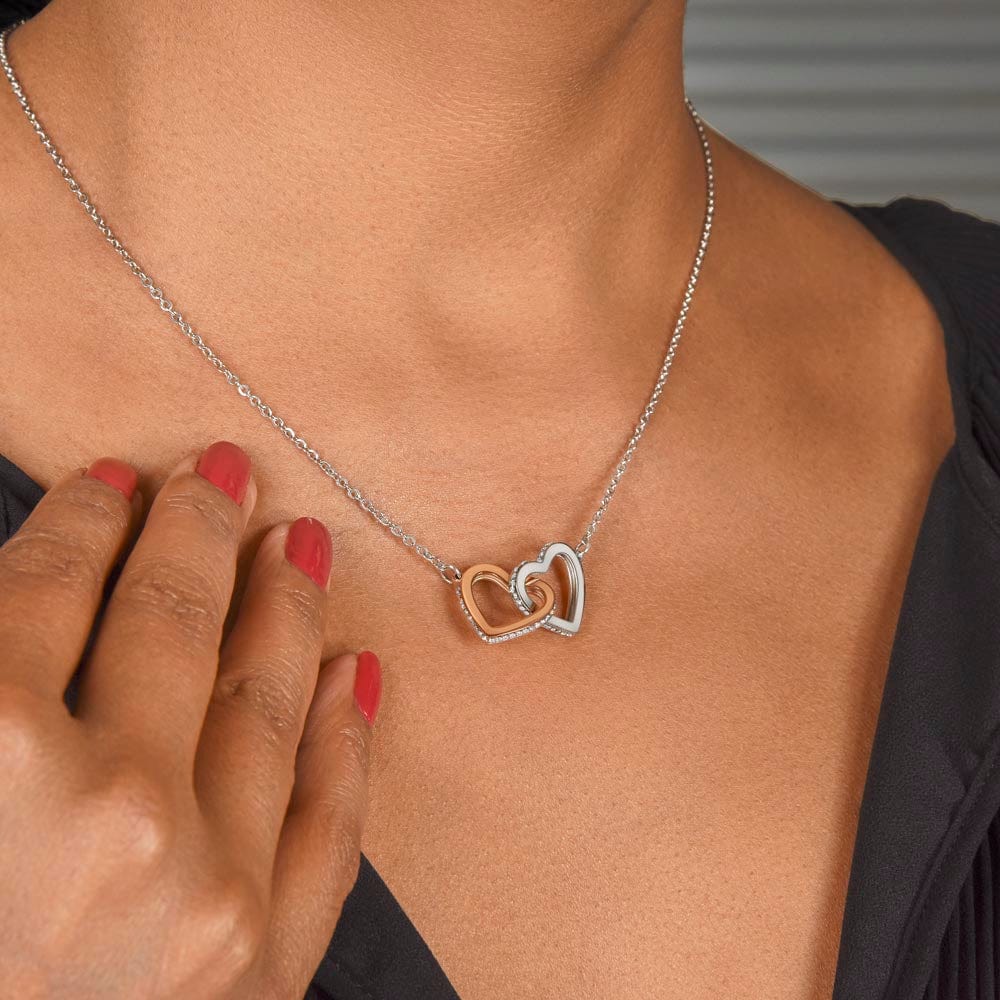 From Mom To Daughter - Interlocking Hearts Pendant Necklace