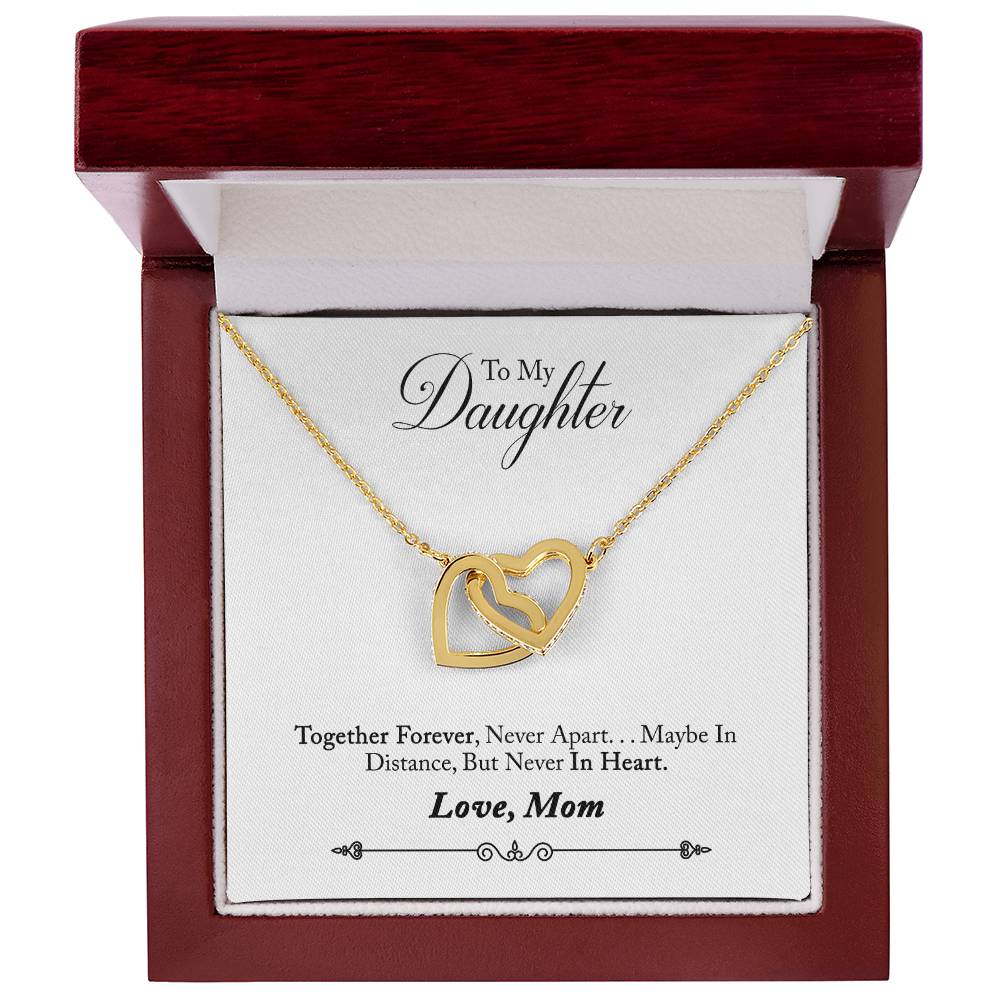 From Mom To Daughter - Interlocking Hearts Pendant Necklace