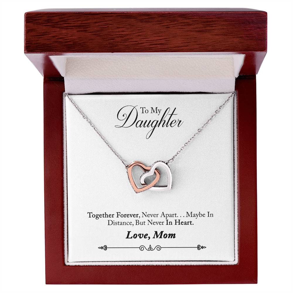 From Mom To Daughter - Interlocking Hearts Pendant Necklace