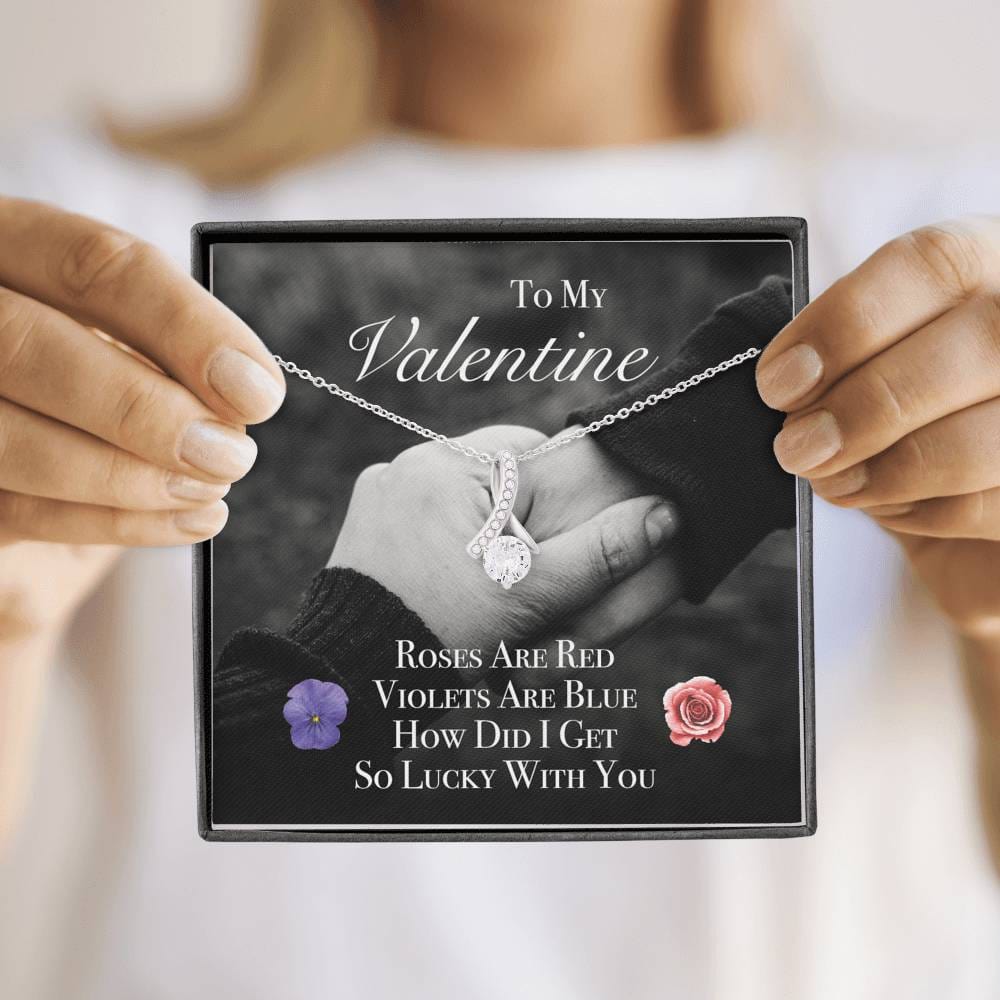 Valentine - Alluring Beauty Necklace - Lighted Mahogany Style Box Option