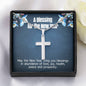 A Blessing - Artisan Crafted Cross - Lighted Mahogany Style Box Option