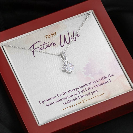 I Promise I Will - Alluring Beauty Necklace - Lighted Mahogany Style Box Option