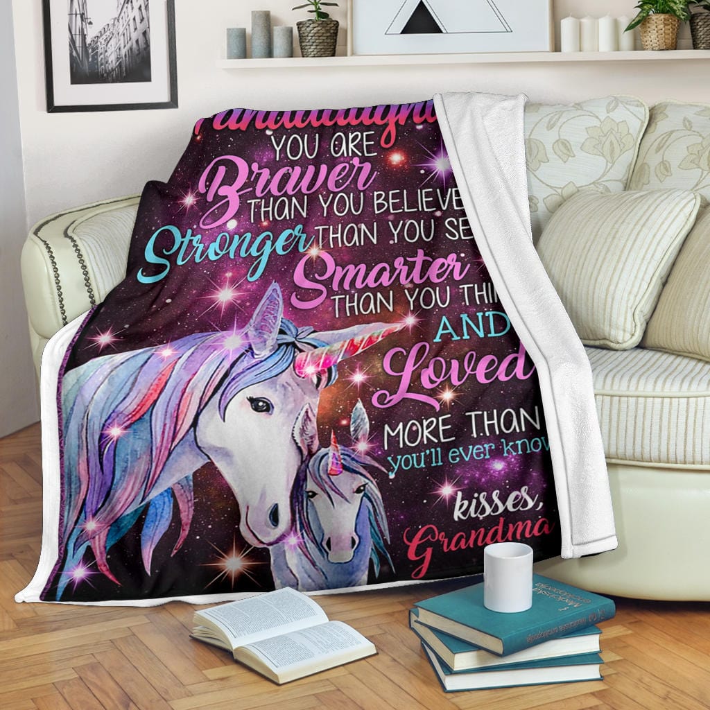 To My Granddaughter Premium Fleece Blanket