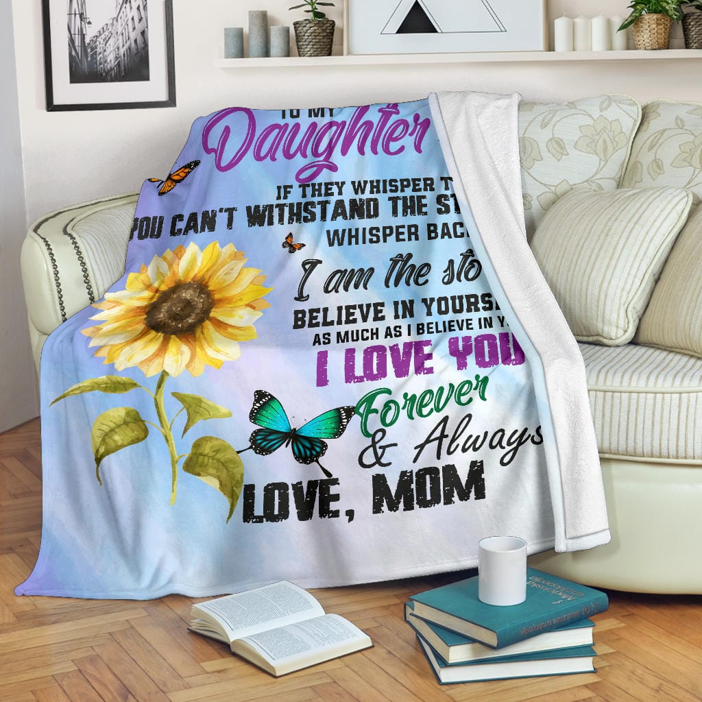 Mom to Daughter - Storm - Premium Fleece Blanket