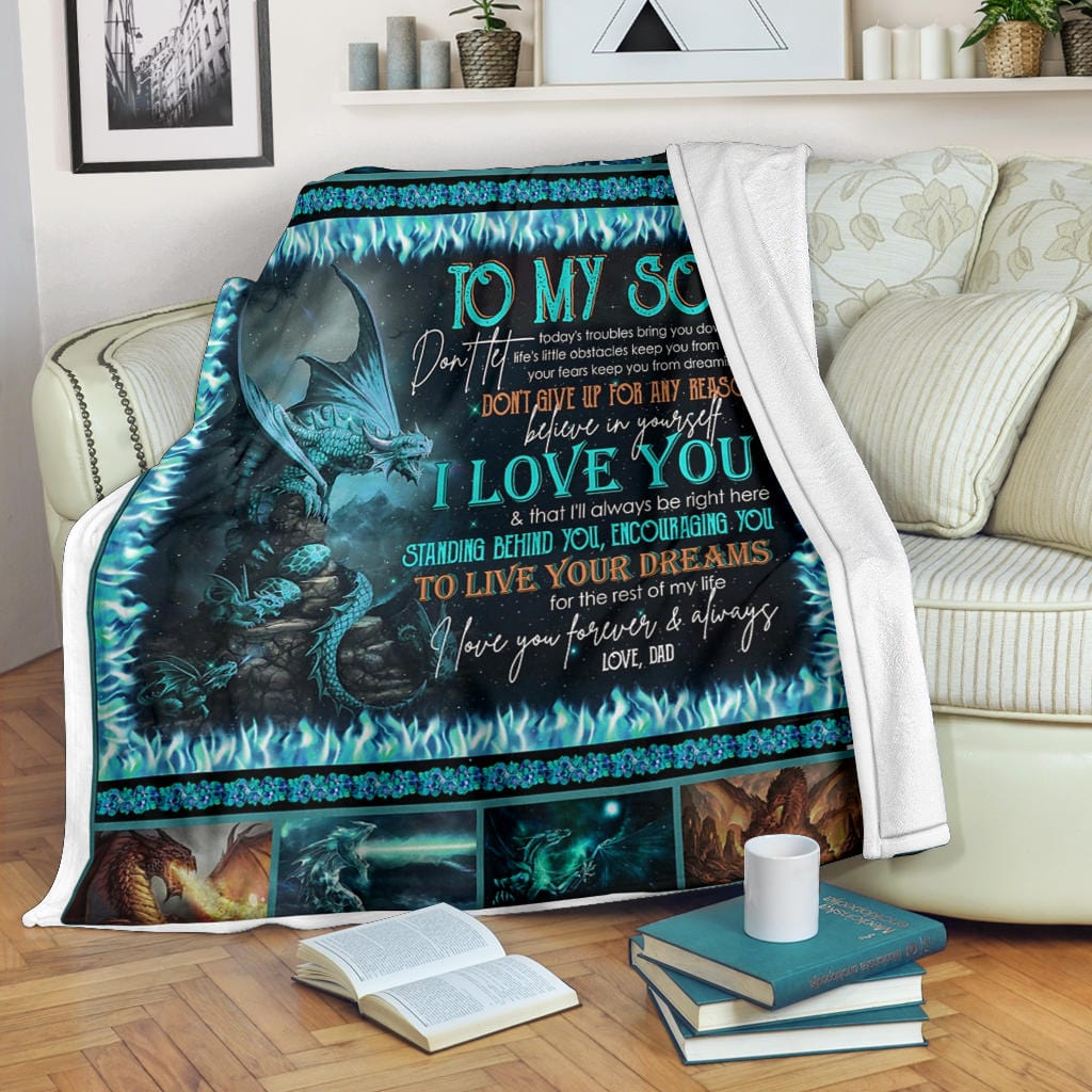 To My Son Premium Fleece Blanket