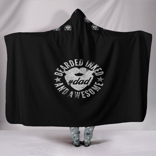 Bearded Awesome Dad Custom Hoodie Blanket