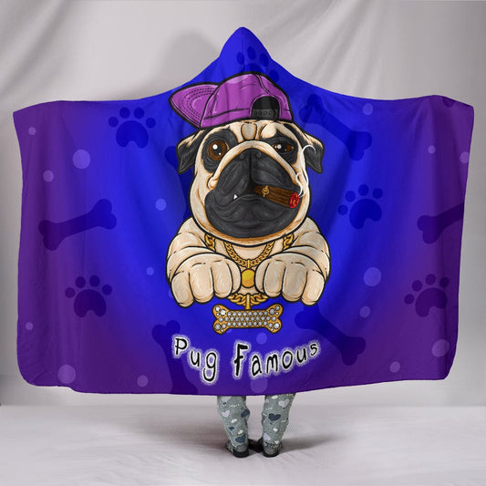 Pug Famous Hooded Blanket