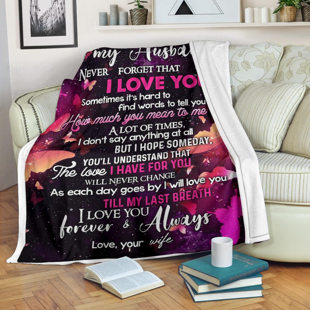 To My Husband Premium Fleece Blanket