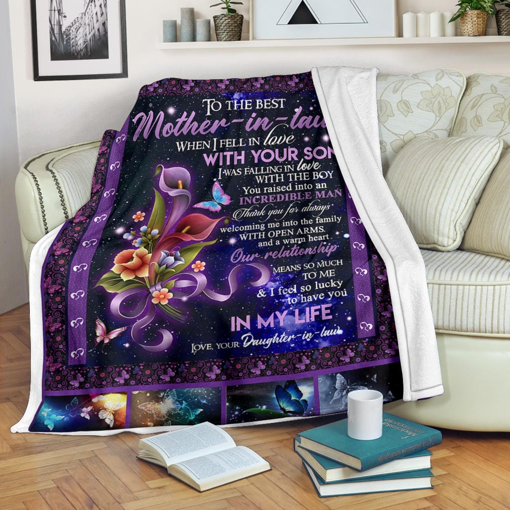 Best Mother In Law Premium Fleece Blanket