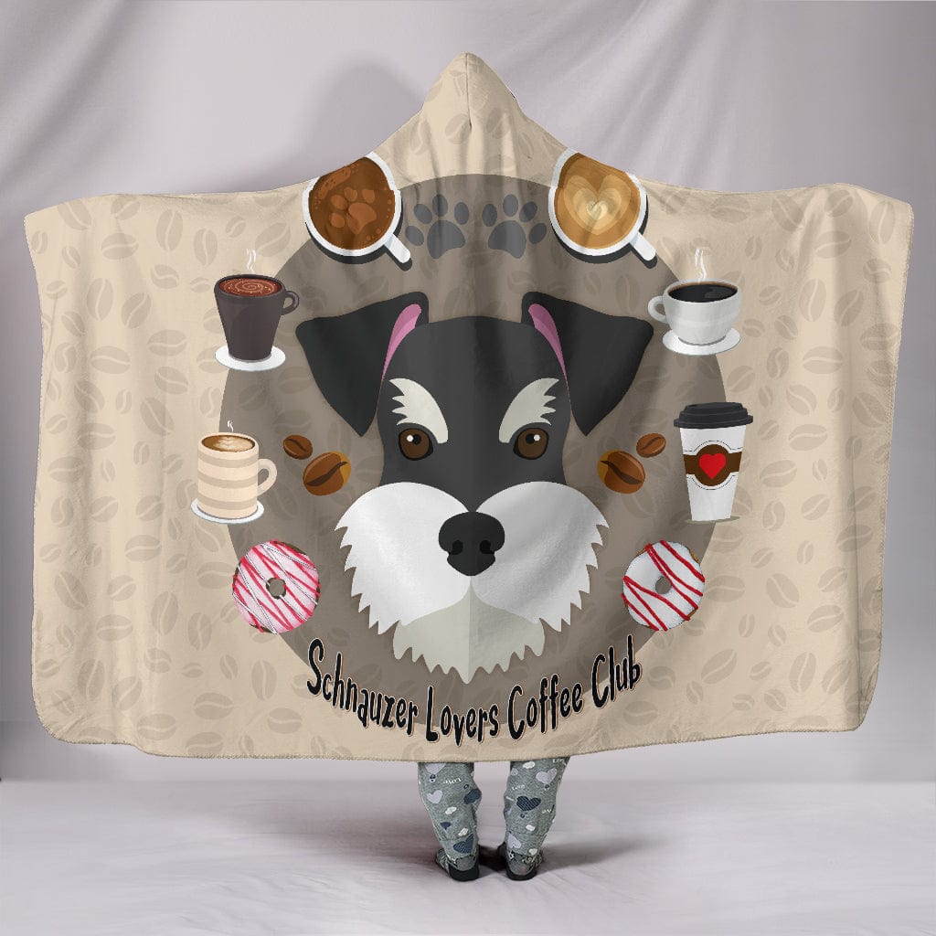 Schnauzer Lovers Coffee Club Hooded Blanket