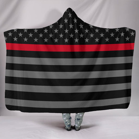 Thin Red Line Hooded Blanket