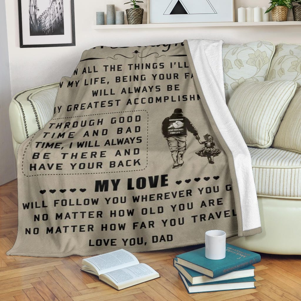 To My Daughter Premium Fleece Blanket