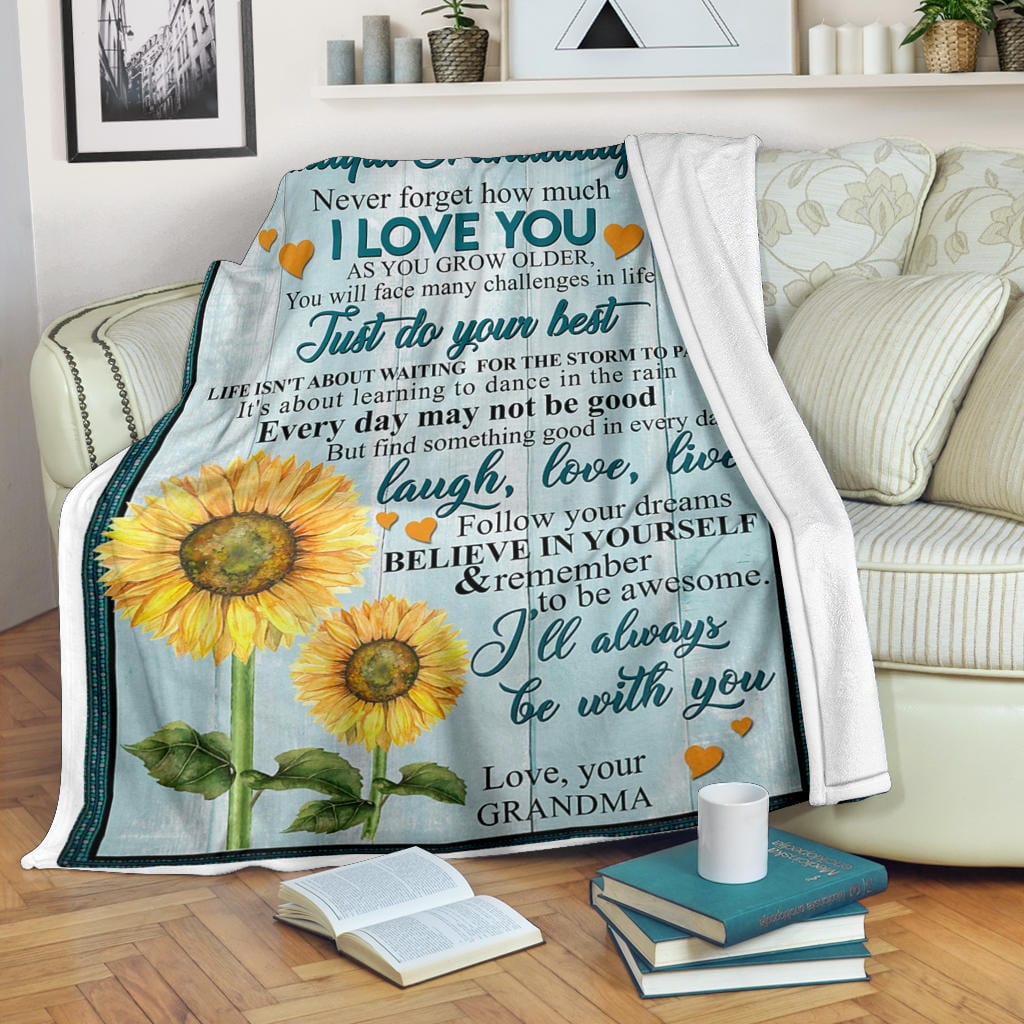 Beautiful Granddaughter Premium Fleece Blanket