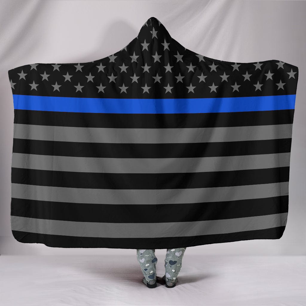 Thin Blue Line Hooded Blanket