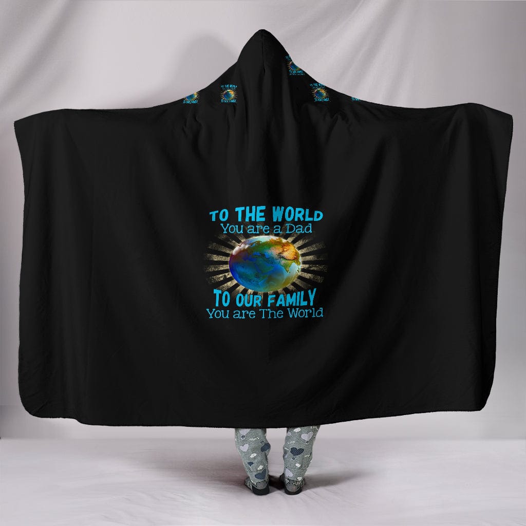 Dad is Our World Custom Hoodie Blanket