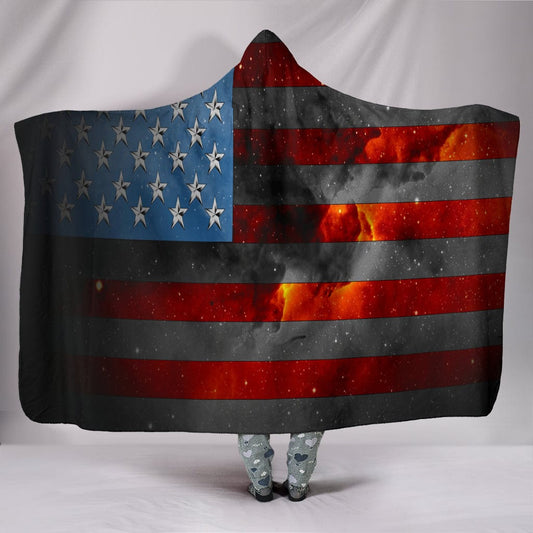 American Space Flag Hooded Blanket