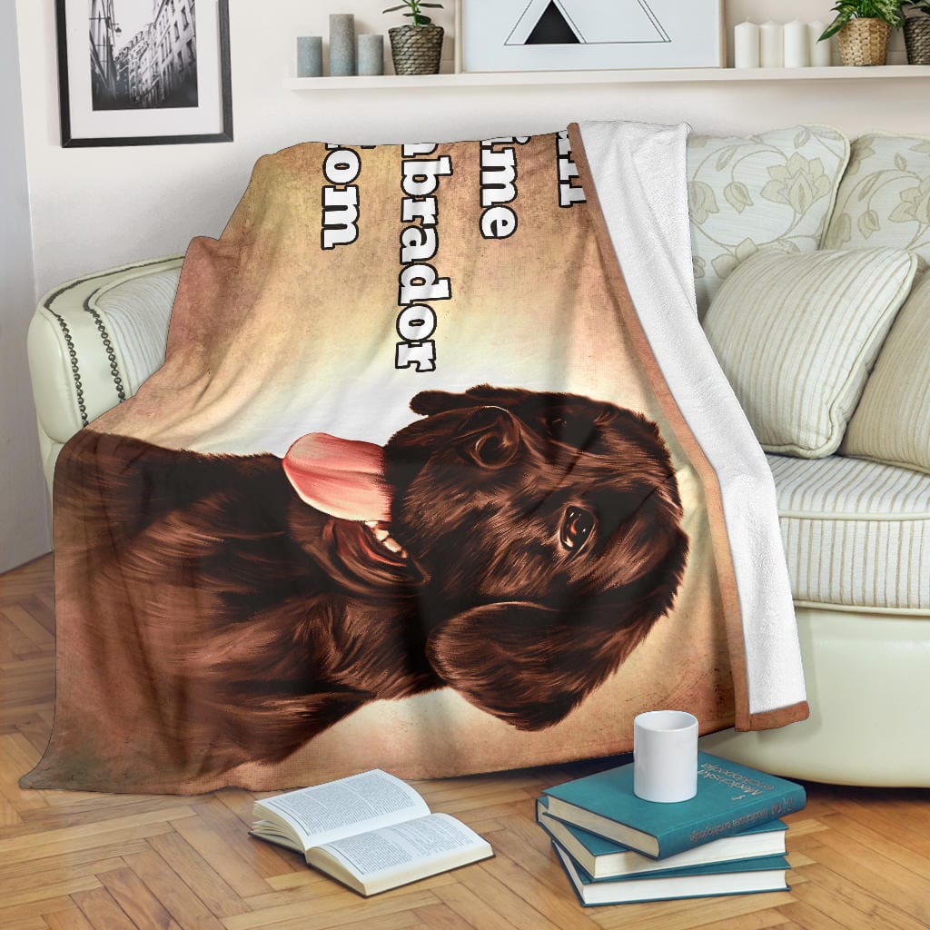 Full Time Labrador Mom Premium Fleece Blanket Brown