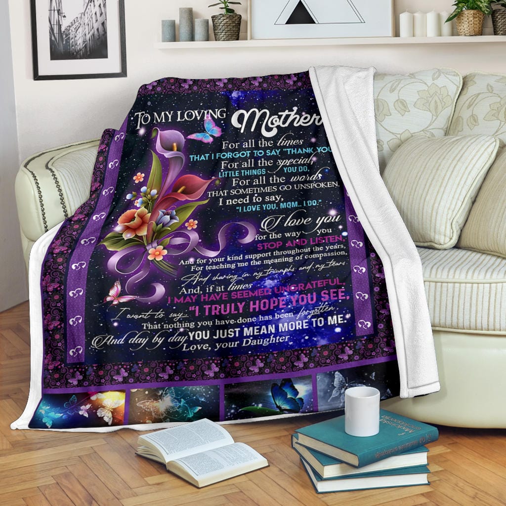 To My Loving Mother Premium Fleece Blanket