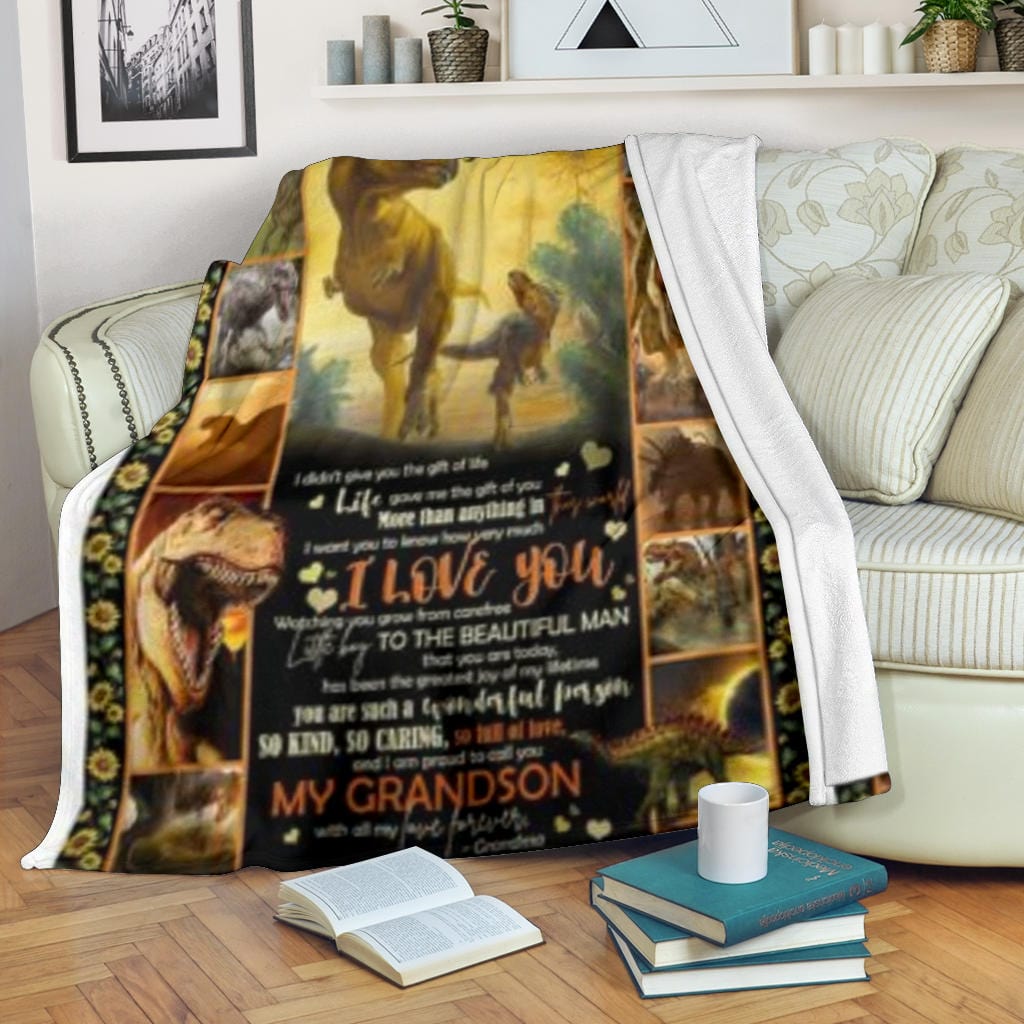 To My Grandson Premium Fleece Blanket