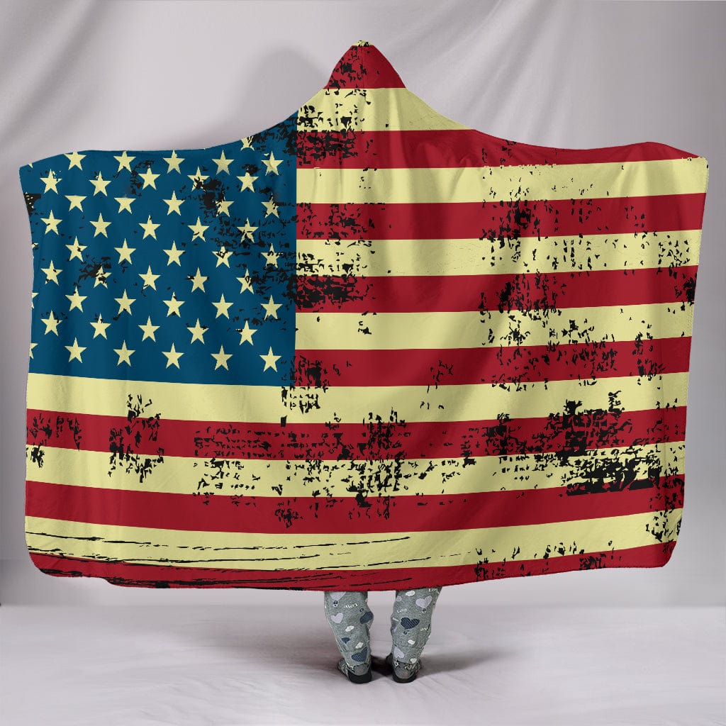 American Flag Hoodie Blanket