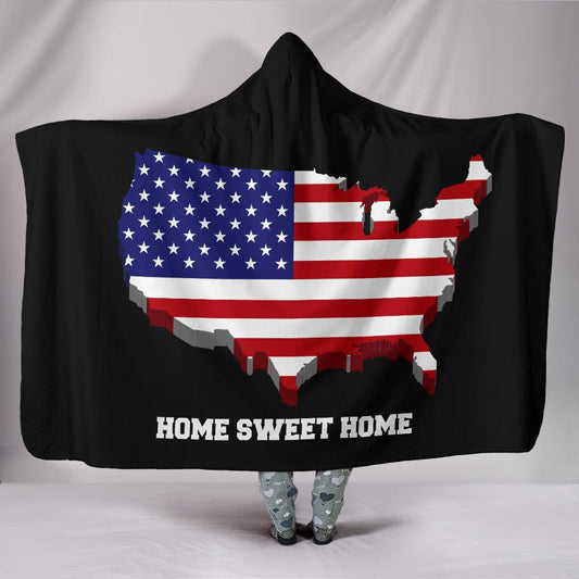 USA Home Sweet Home Hooded Blanket