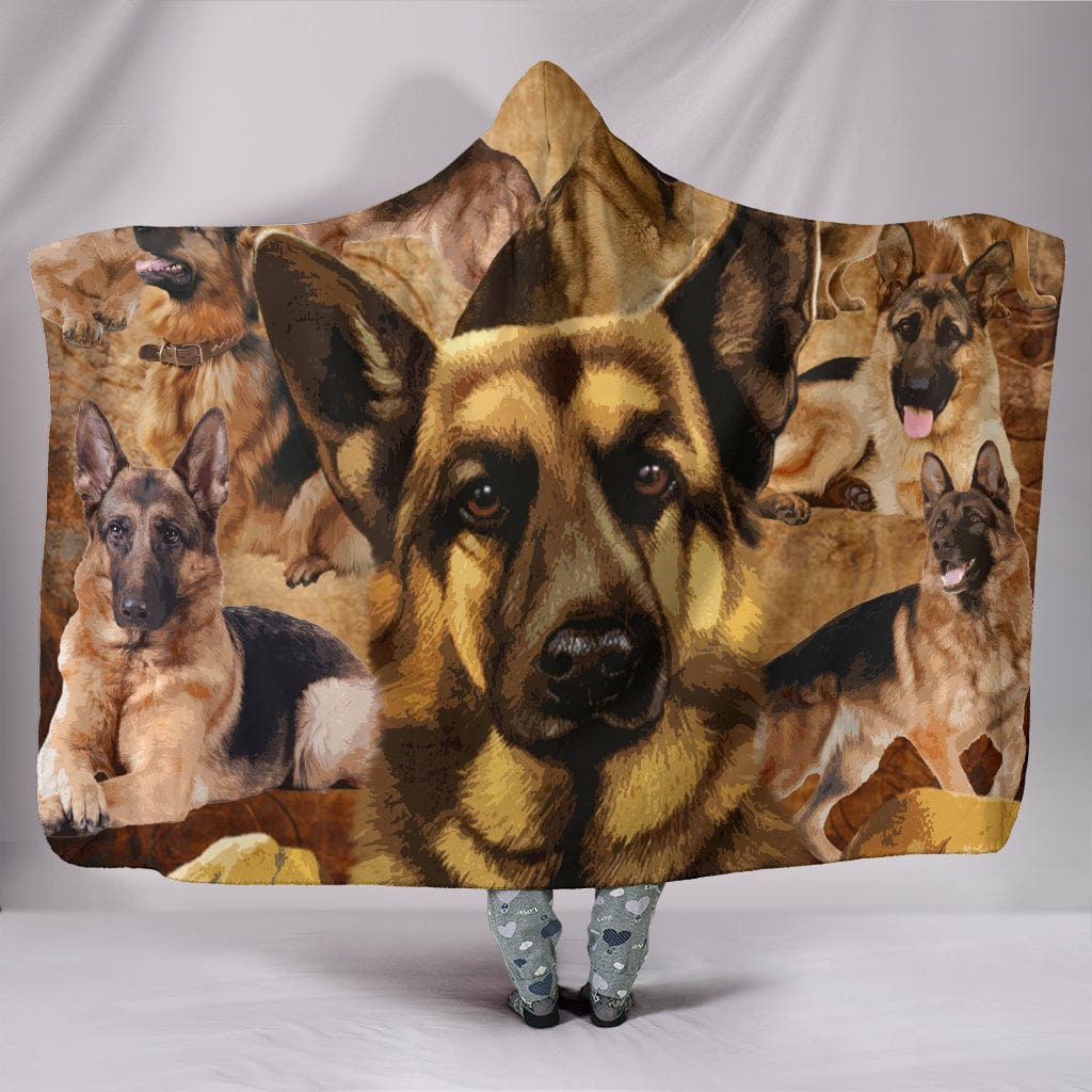 German Shepherd Hooded Blanket