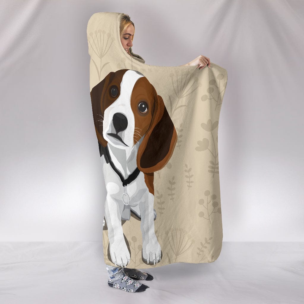 I Love Beagles Hooded Blanket