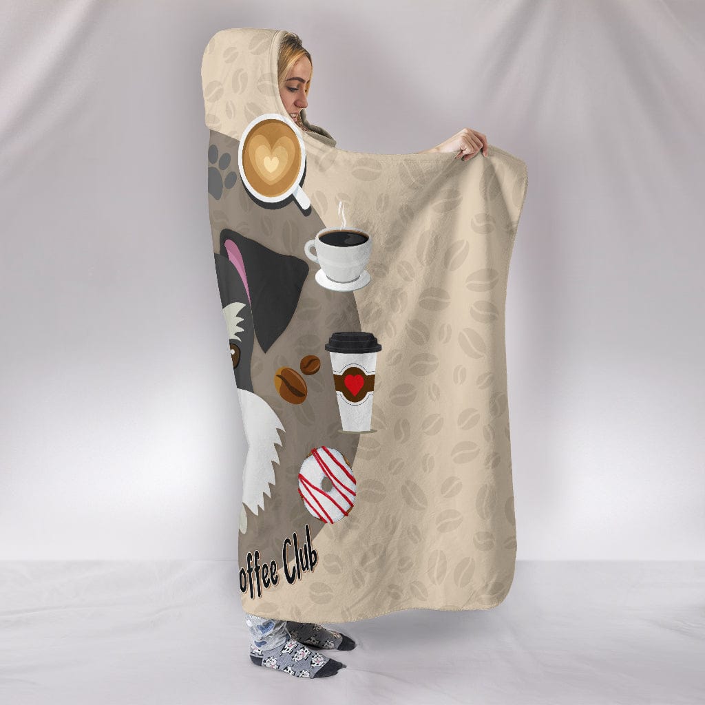 Schnauzer Lovers Coffee Club Hooded Blanket