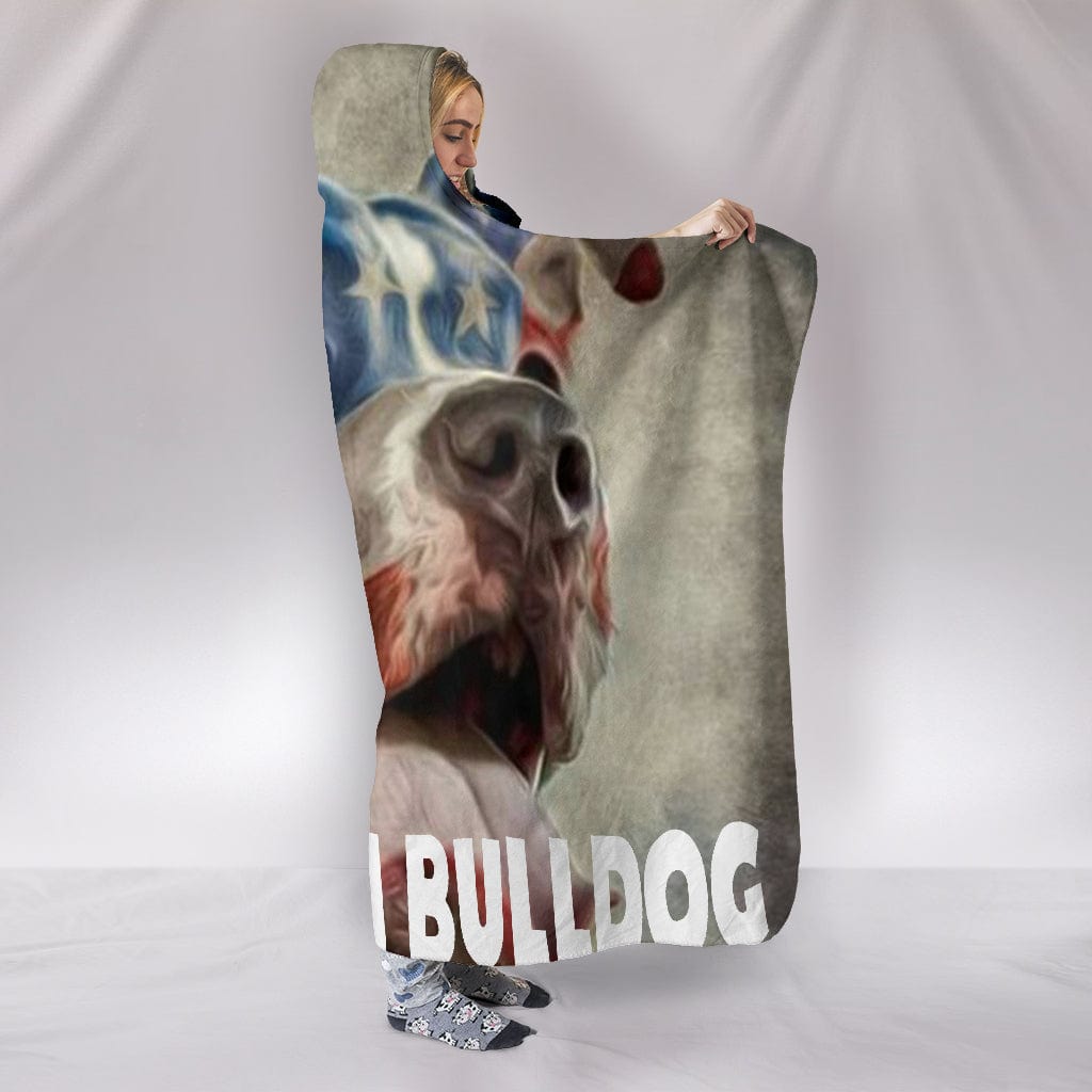 American Bulldog Hooded Blanket