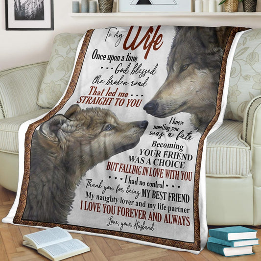 To My Wife Premium Fleece Blanket