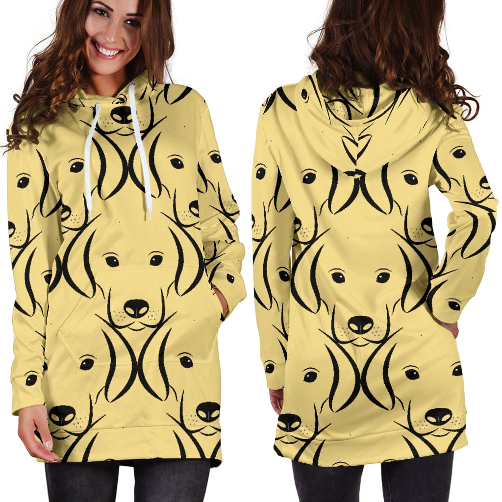 Labrador Face Pattern Hoodie Dress