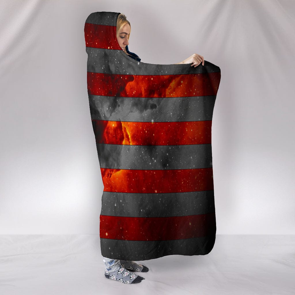 American Space Flag Hooded Blanket