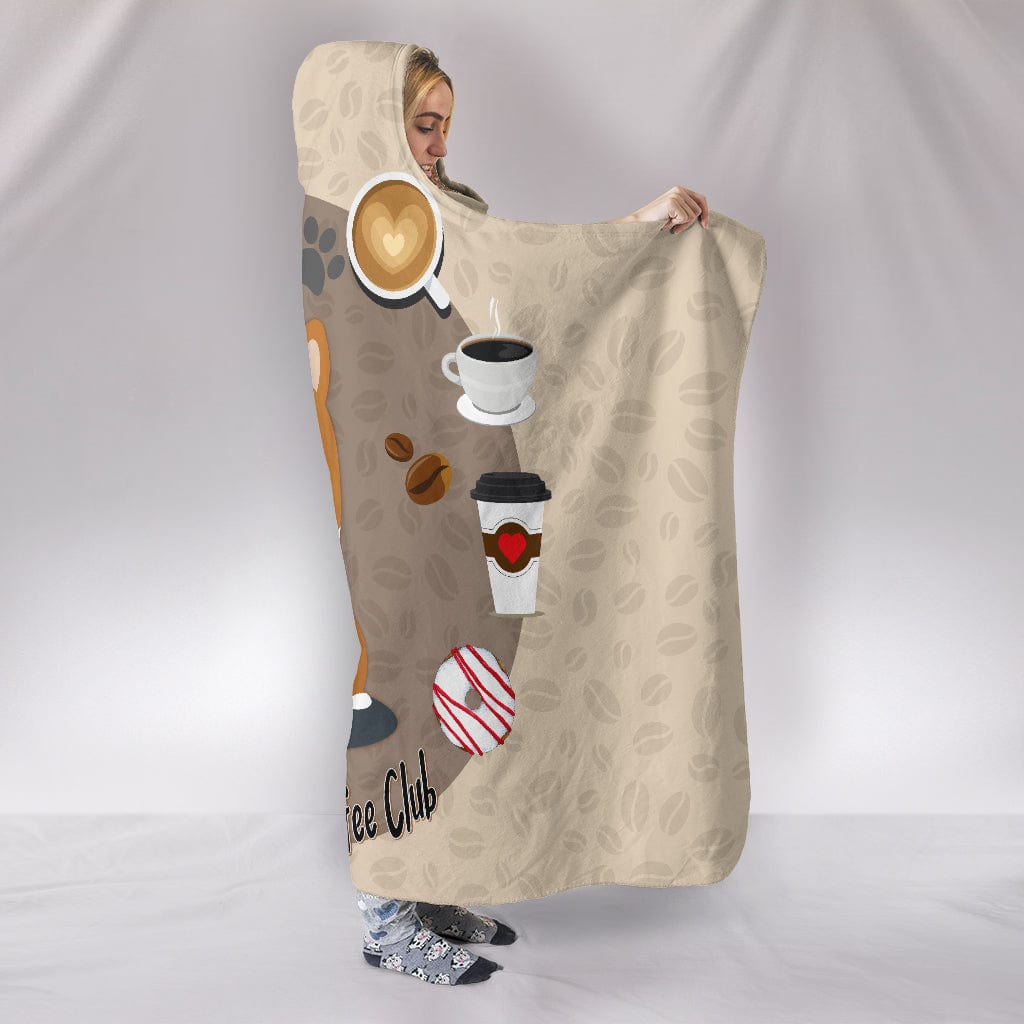 Corgi Lovers Coffee Club Hooded Blanket