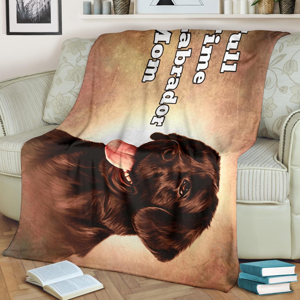 Full Time Labrador Mom Premium Fleece Blanket Brown