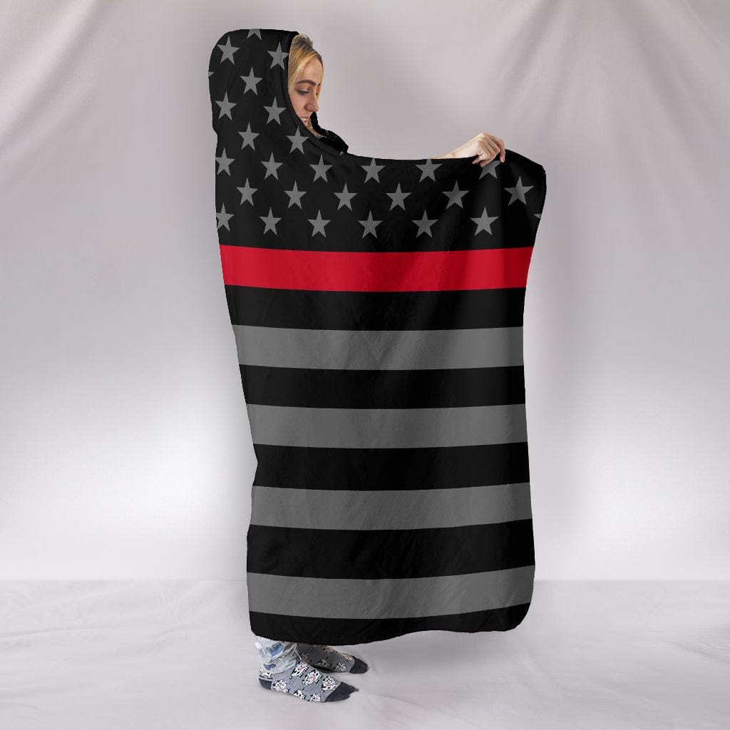 Thin Red Line Hooded Blanket