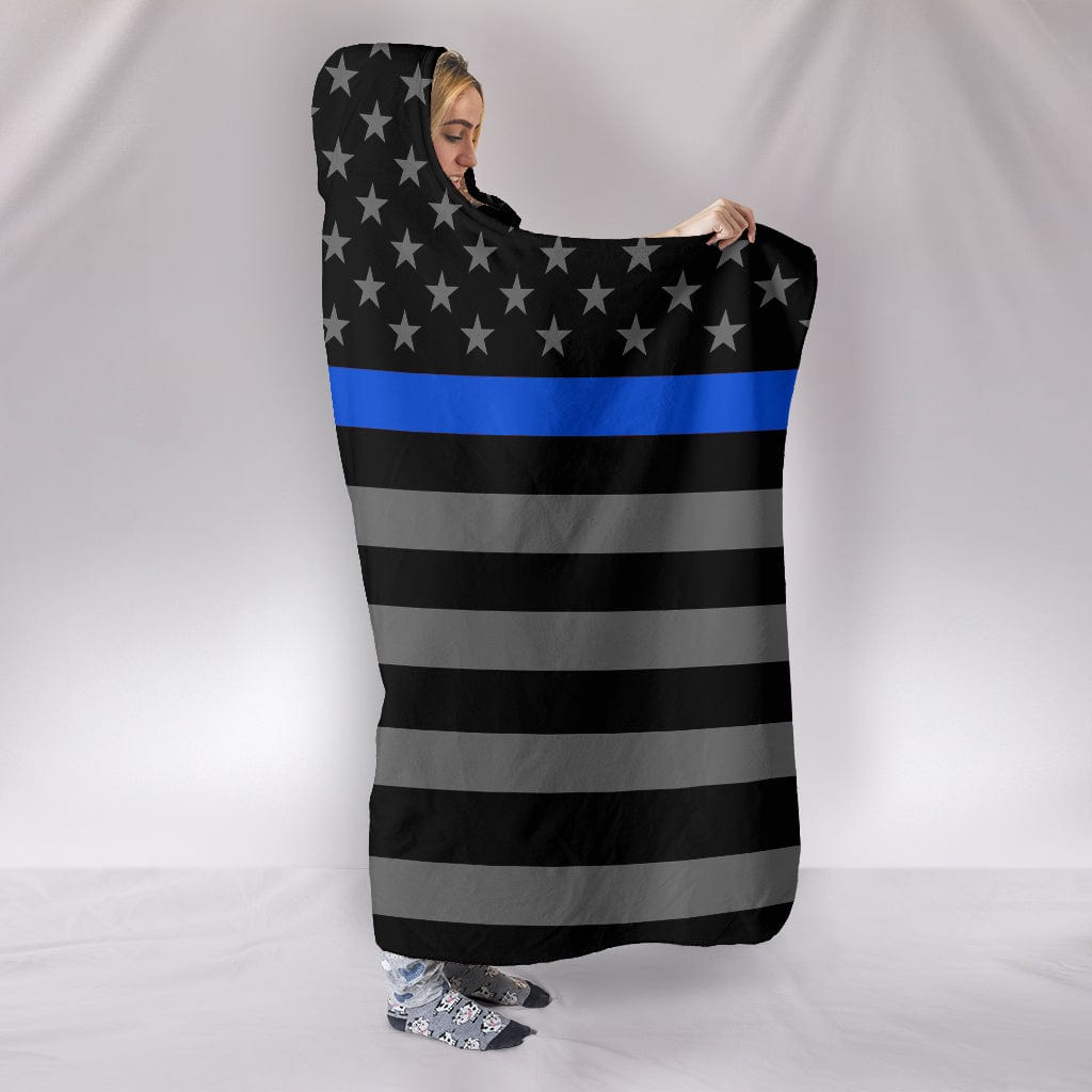 Thin Blue Line Hooded Blanket