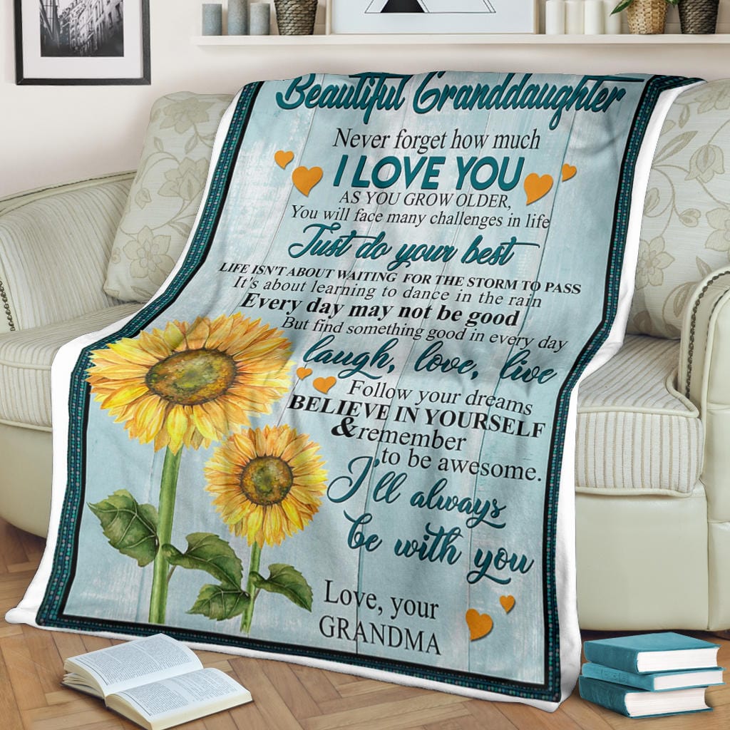 Beautiful Granddaughter Premium Fleece Blanket