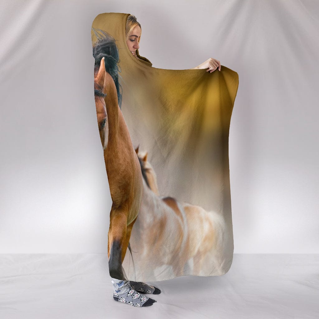 Wild Horses Hooded Blanket