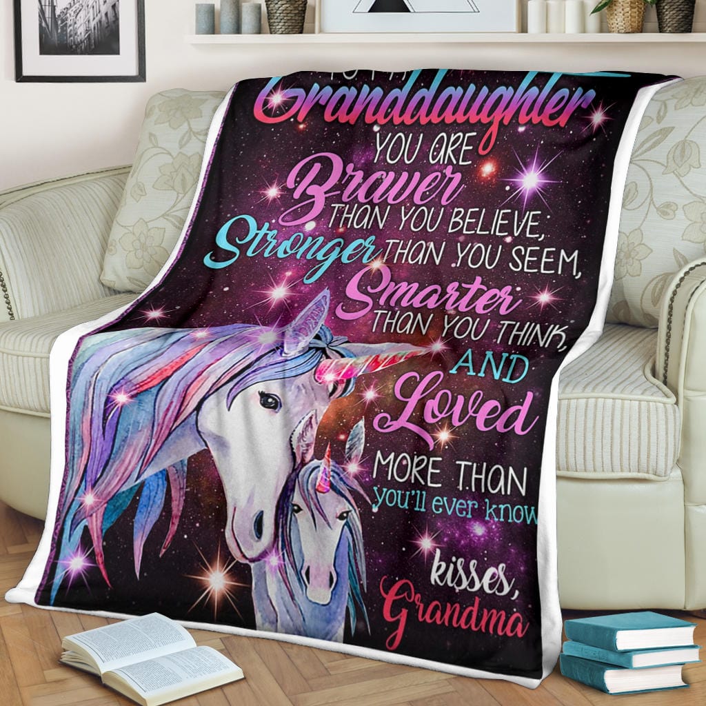 To My Granddaughter Premium Fleece Blanket