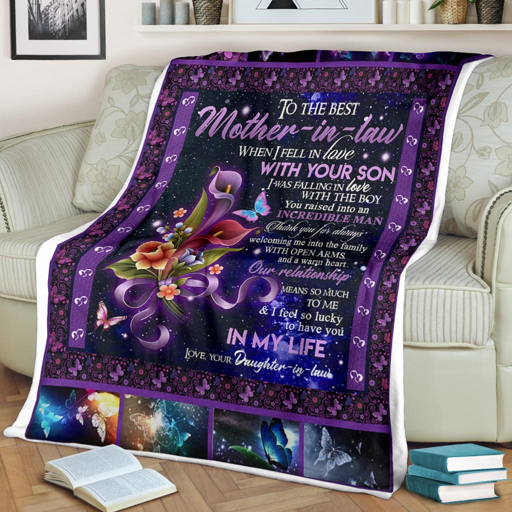 Best Mother In Law Premium Fleece Blanket