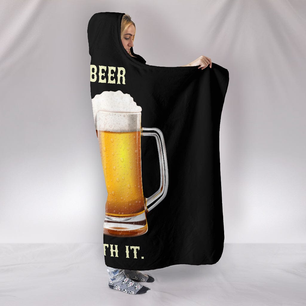 I Like Beer Deal With It Hooded Blanket