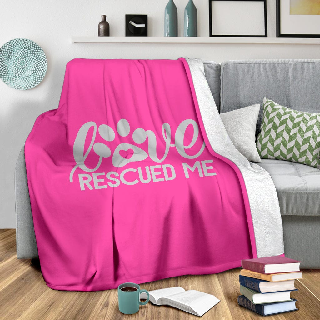 Love Rescued Me Premium Fleece Blanket