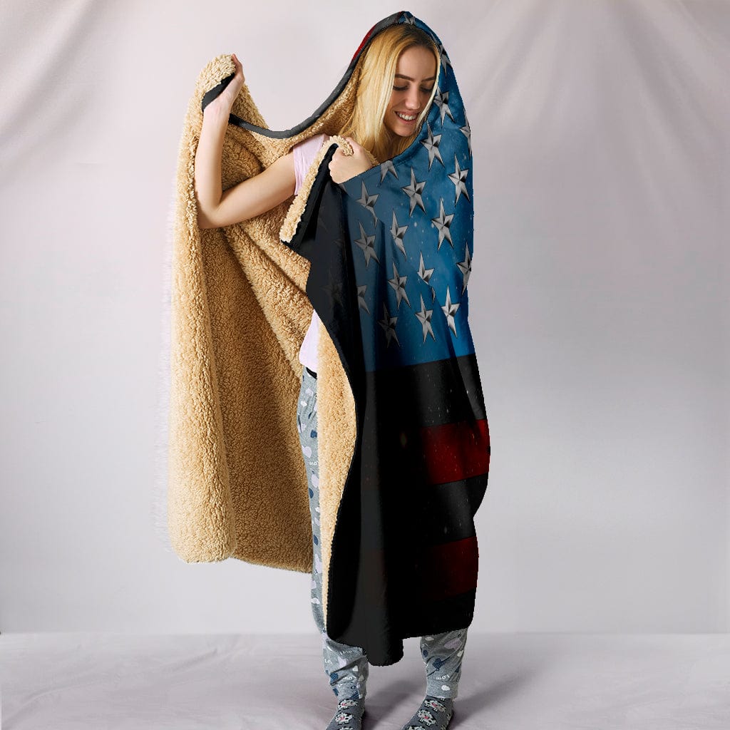 American Space Flag Hooded Blanket