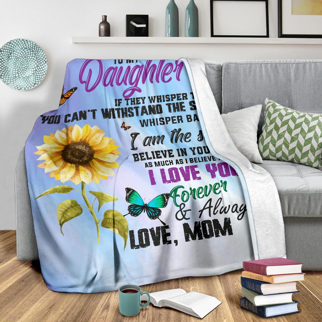 Mom to Daughter - Storm - Premium Fleece Blanket